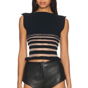 George Trochopoulos Revolve Half Stripe Top